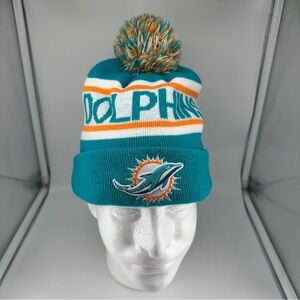 Miami Dolphins Adult Pom-Pom Beanie